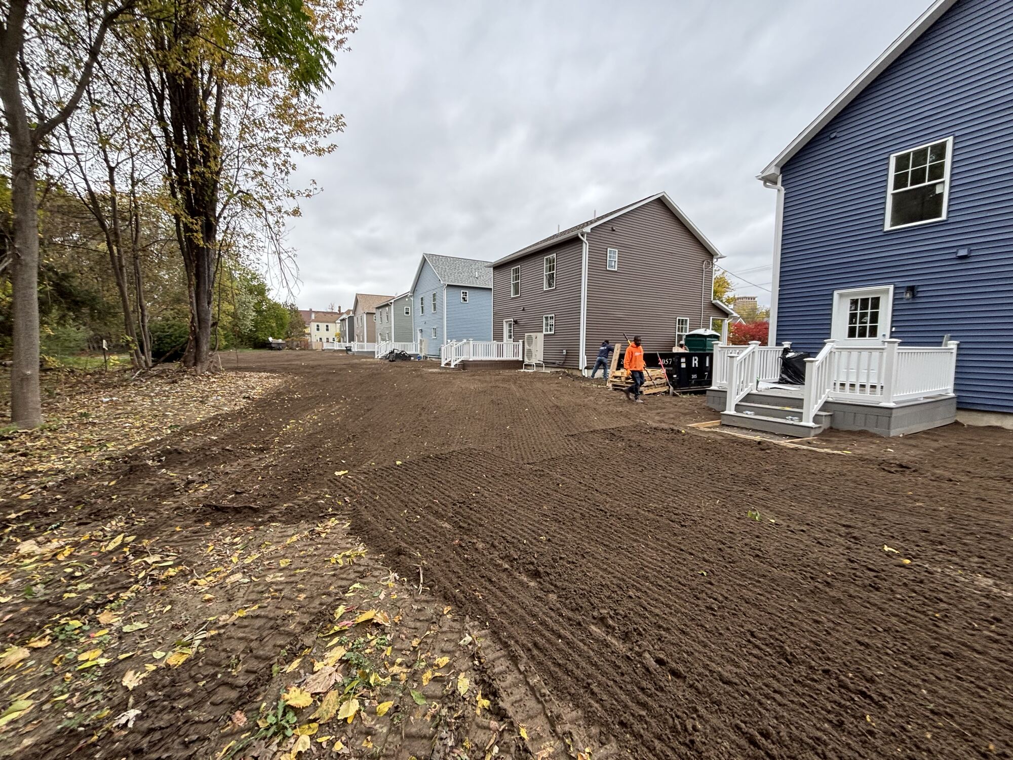 A disturbed construction site cut to grade, the condition SWPPP controls are required for